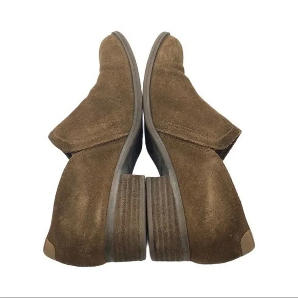 TOMS Shaye Leather Ankle Boot Women Size 6.5 Slip-On‎ Suede Leather 1.25